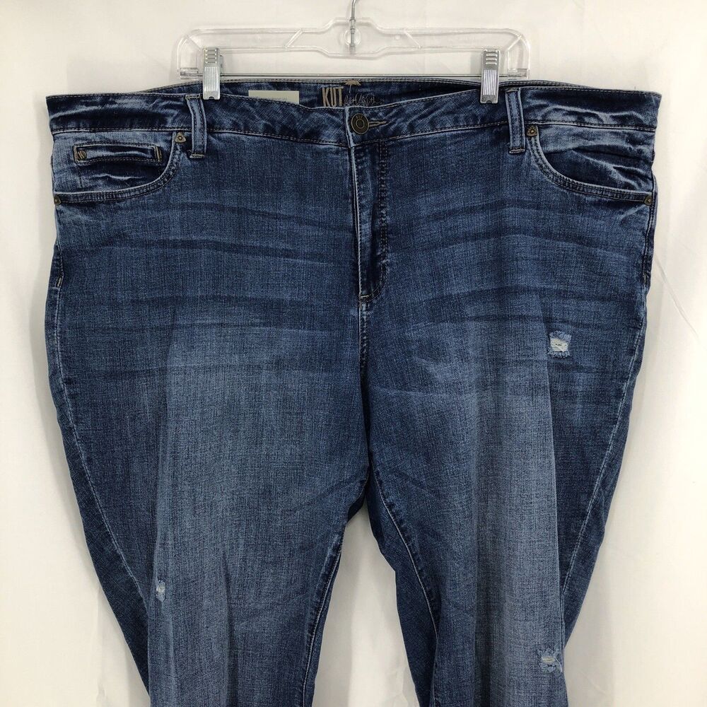 KUT From The Kloth Katy Ankle Straight Stretch Denim Blue Jeans Plus 22W (48x27)